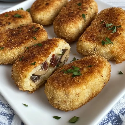 Kotlety Ziemniaczane z Pieczarkami.